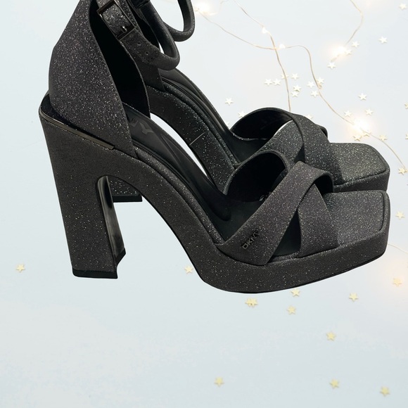 DKNY - Elegant Black Glitter Women's Heels in size 8 NWOT - Picture 5 of 12